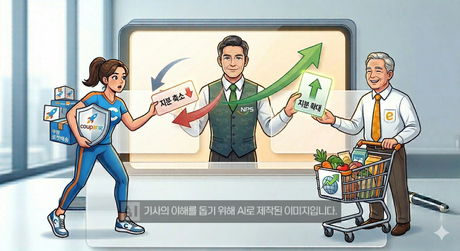 국민연금이 지난해 말부터 쿠팡의 주식 대부분을 매도했다. /사진=생성형AI