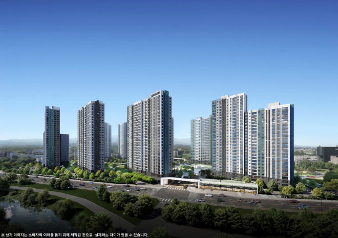 청주 푸르지오 씨엘리체 정면투시도./사진제공=대우건설