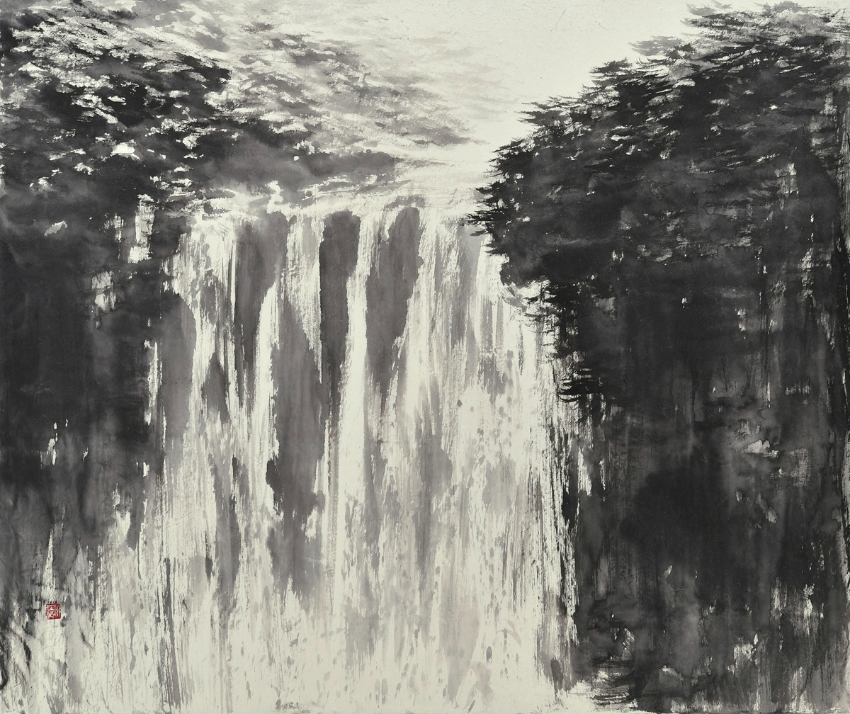 Waterfall, 130x162cm, Ink on Korean Paper, 2020