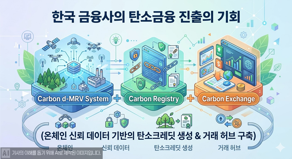 ▲한국 금융사의 탄소금융 진출의 기회 (생성형AI 활용, KIUDA제공)