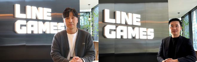 조동현(왼쪽)-배영진 라인게임즈 공동대표. / 사진=라인게임즈