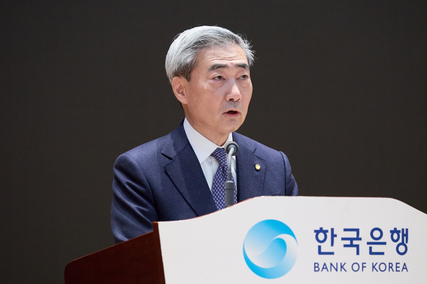 신현송 한국은행 총재가 21일 서울 중구 한은에서 열린 취임식에서 취임사를 하고 있다. / 사진제공= 한국은행(2026.04.21)