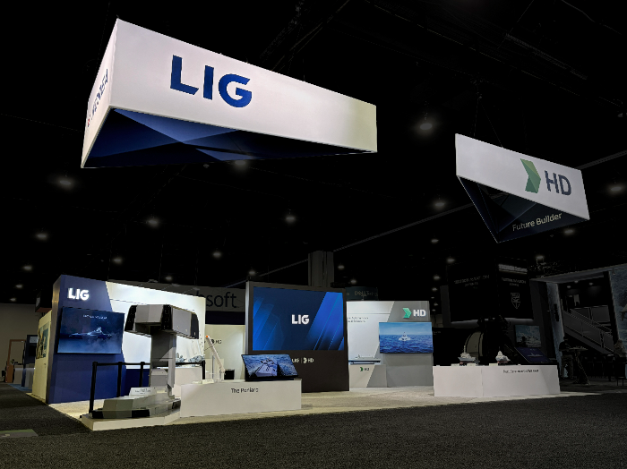 'Sea Air Space 2026' 전시장에 마련된 LIG D&A 부스 전경. /사진제공=LIG D&A