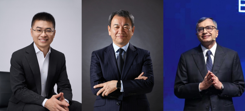 왼쪽부터 리펑강 베이징현대 총경리, 시메기 토시유키 현대모빌리티재팬 법인장, 타룬 가르드 인도법인장. / 사진=현대차