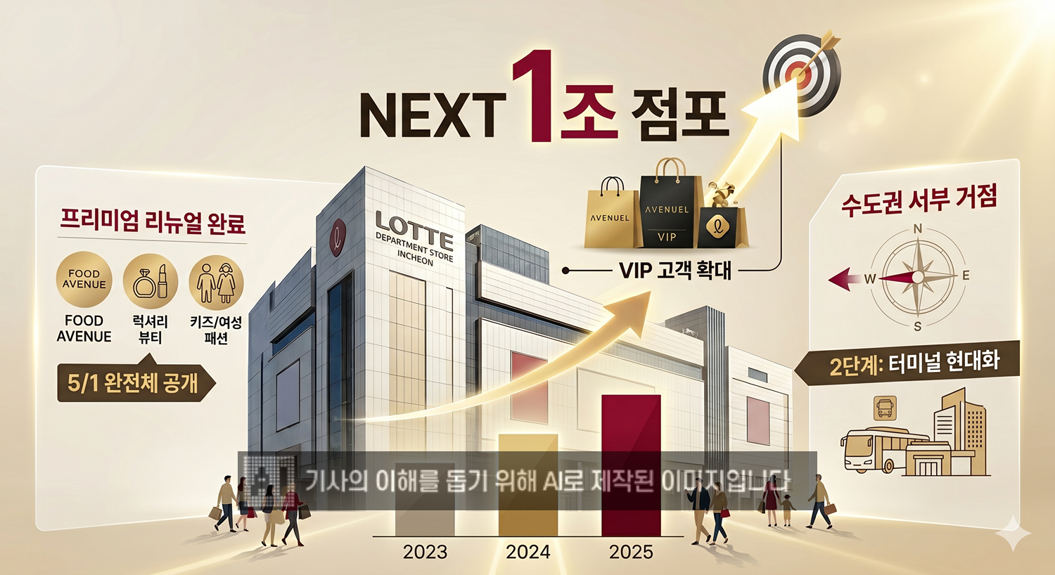 롯데백화점 인천점이 오는 5월 1일 리뉴얼 오픈한다. /사진=생성형AI