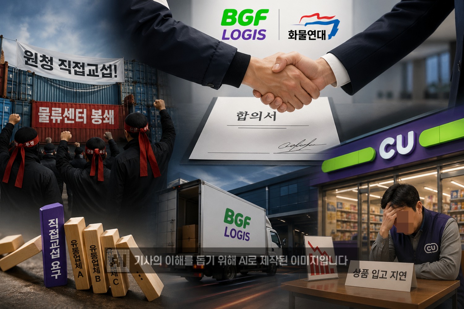BGF로지스와 화물연대가 30일 최종 타결했다. /사진=생성형AI
