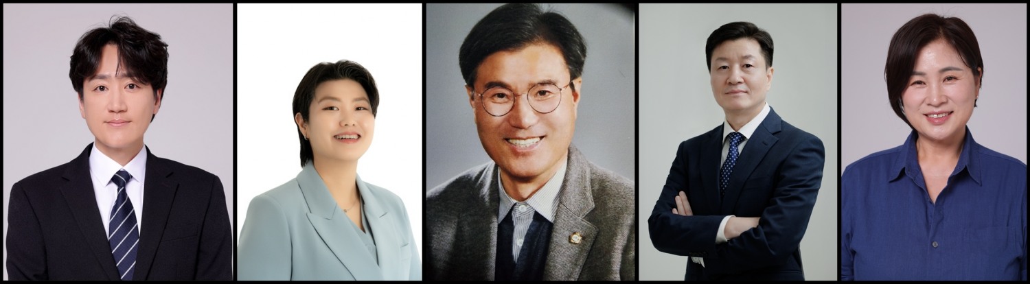 왼쪽부터 허디모데 마선거구 후보, 차해영 바선거구 후보, 장영준 사선거구 후보,최영섭 아선거구 후보(가), 최은하 아선거구 후보(나)./사진=중앙선관위원회