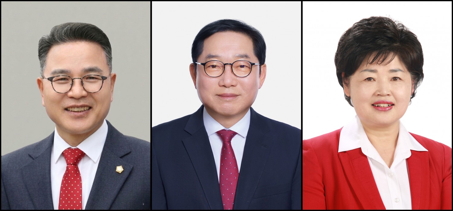 왼쪽부터 장정호 라선거구 후보, 박주남 마선거구 후보(가), 이미재 마선거구 후보(나)./사진=중앙선관위원회