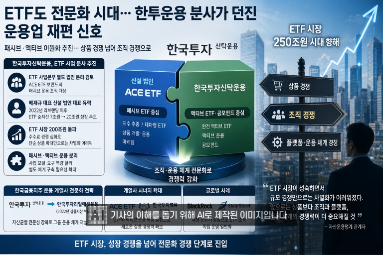 ETF도 전문화 시대…한투운용 분사가 던진 운용업 재편 신호