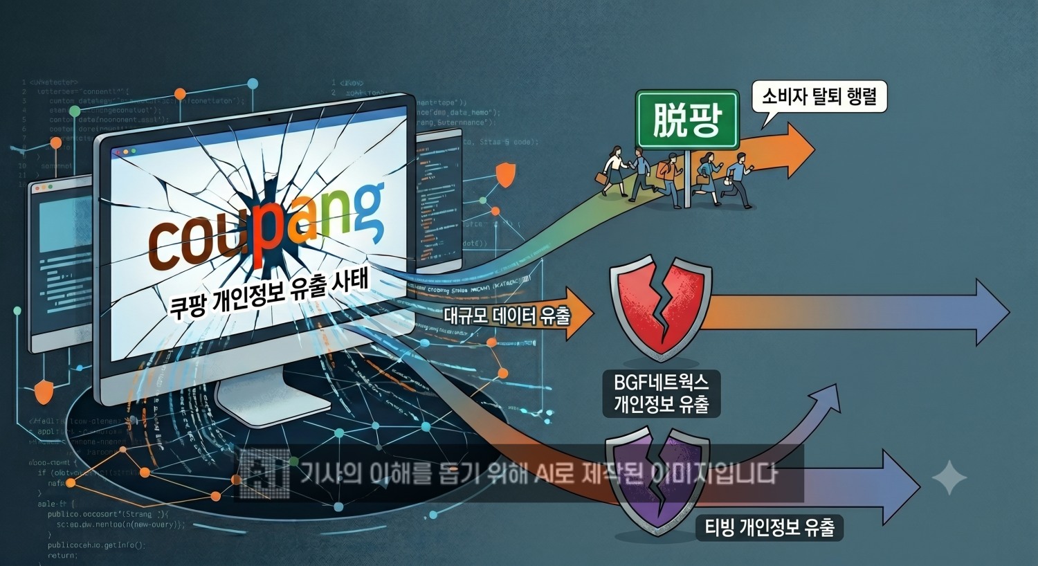 지난해 말 발생한 쿠팡의 대규모 개인정보 유출 사태로 개인정보 리스크 관리에 대한 관심이 더 높아지고 있다. /사진=생성형AI