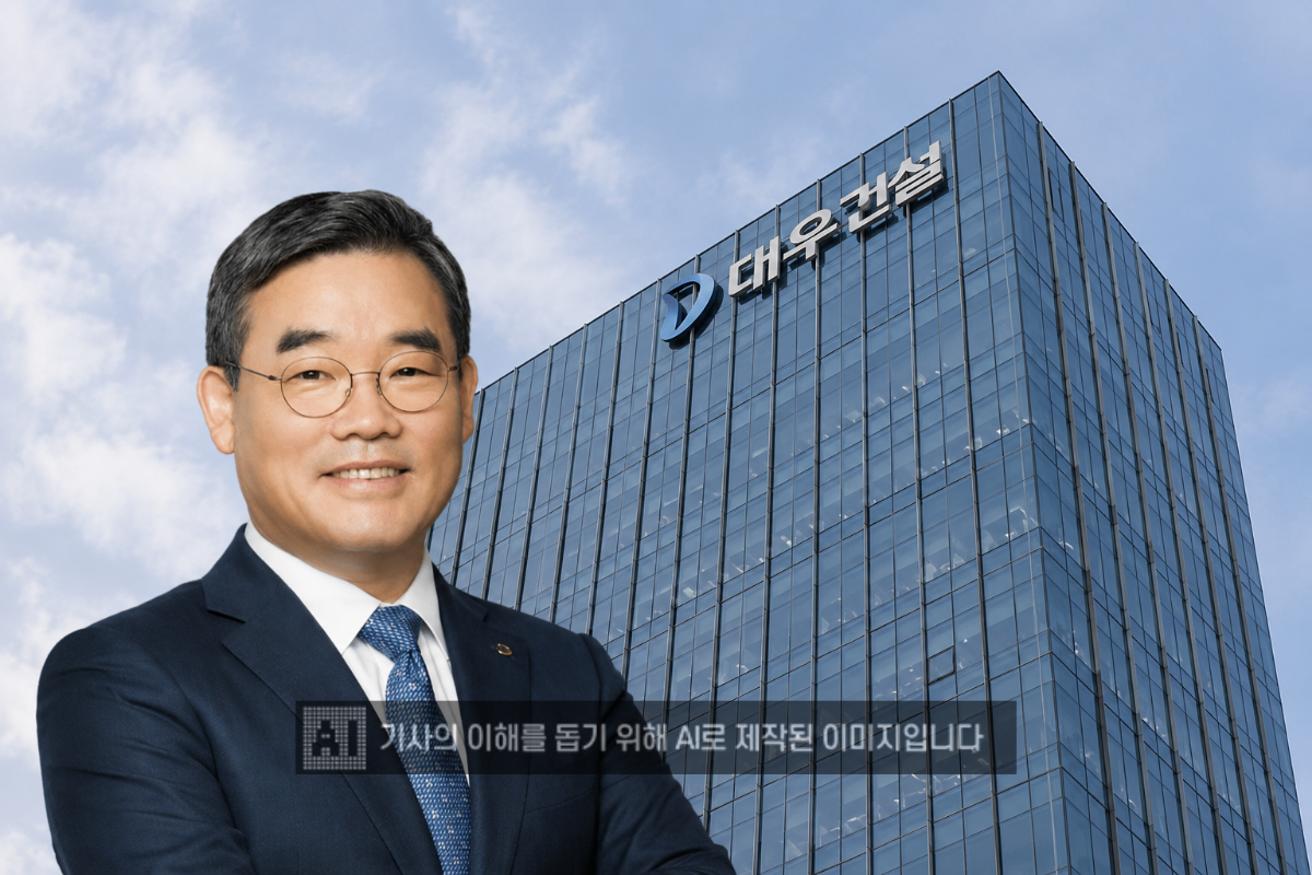 김보현 대우건설 대표이사·을지로 대우건설 본사. /사진=AI생성 이미지