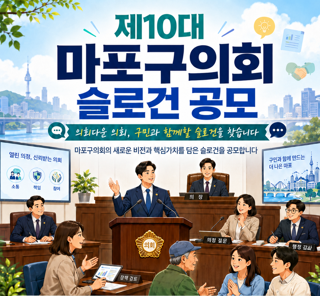 마포구의회 슬로건 공모 홍보 포스터./사진제공=마포구의회