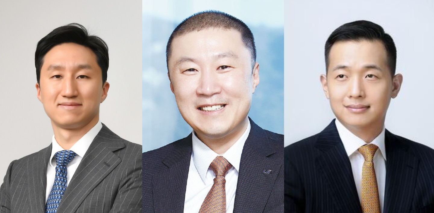 (왼쪽부터) 정기선 HD현대 회장, 구자은 LS그룹 회장, 김동관 한화그룹 부회장. /사진=각사