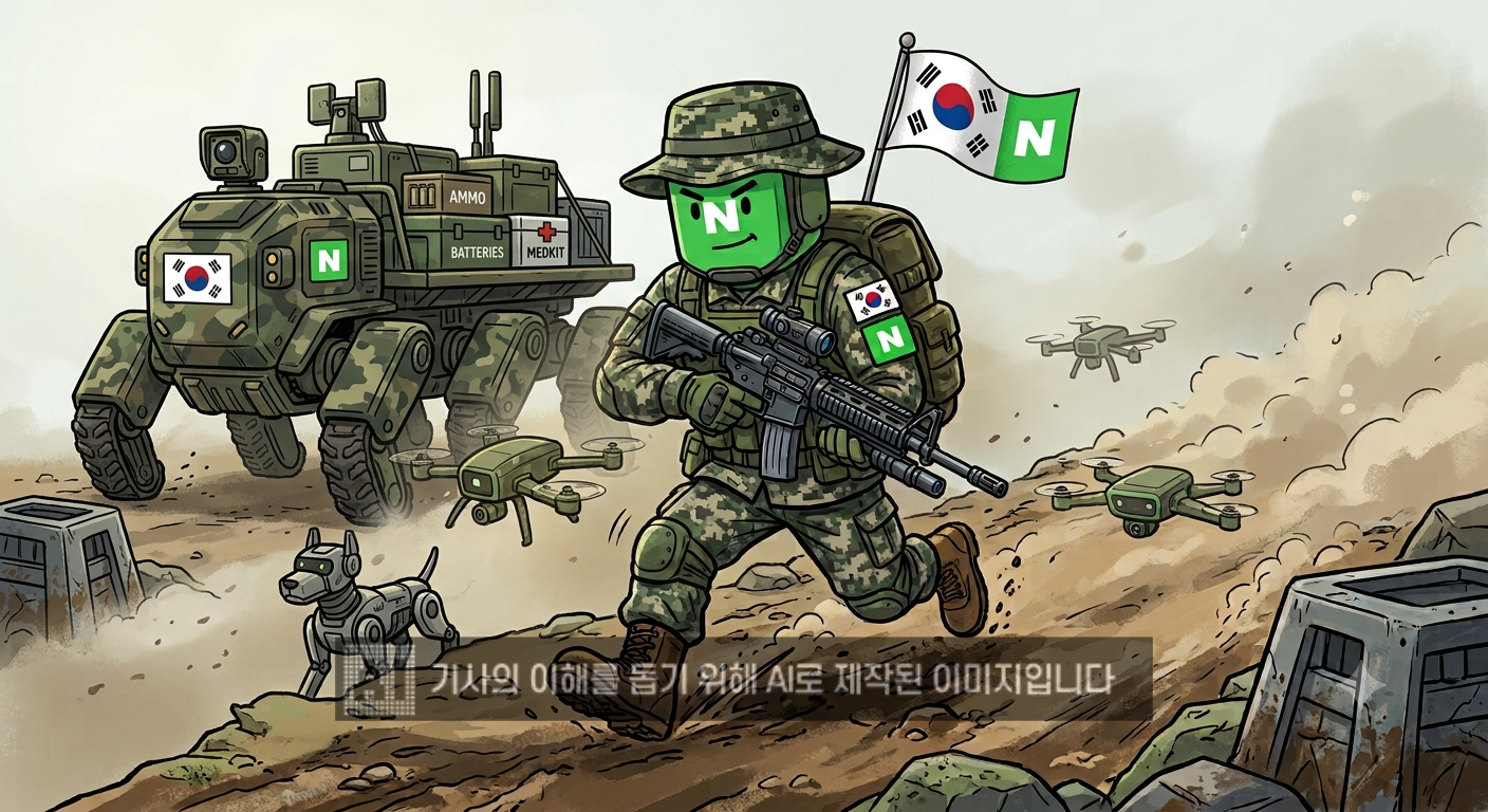 네이버가 한국항공우주산업(KAI)과 손잡고 ‘국방 소버린 AI(Sovereign AI·주권형 인공지능)’ 시장에 출사표를 던졌다. /이미지=생성형AI