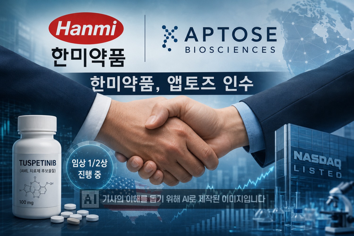 한미약품이 앱토즈를 인수했다. /사진=생성형 AI