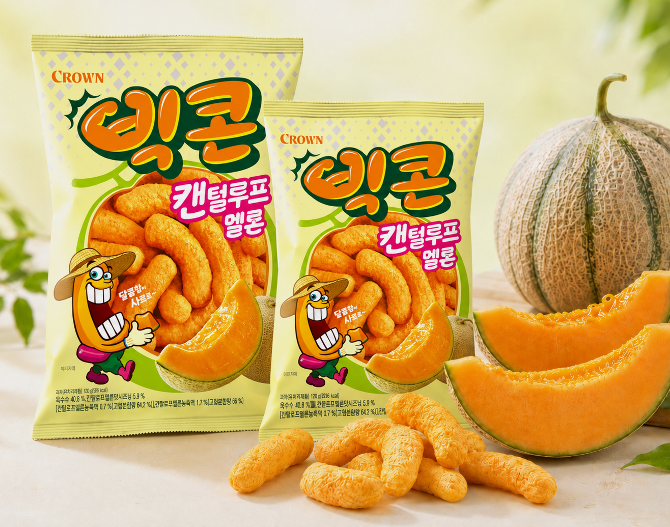 크라운제과, ‘빅 사이즈’ 콘 스낵 출시…첫 주자는 캔털루프 멜론
