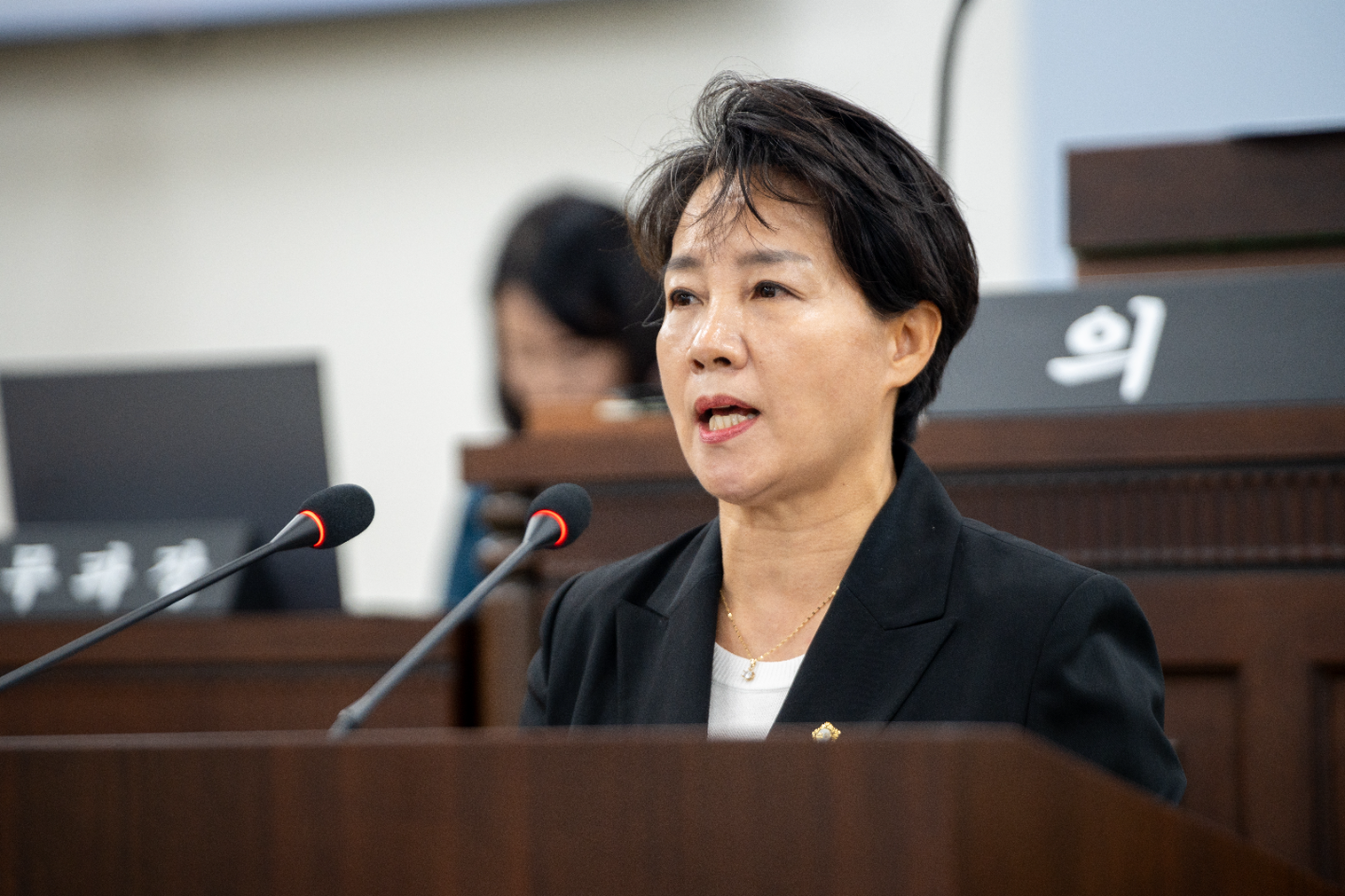 양은미 결산검사위원회 대표위원이 중구의 재정 운용체계를 발전시키기 위한 개선 계획을 당부하는 모습./사진제공=중구의회