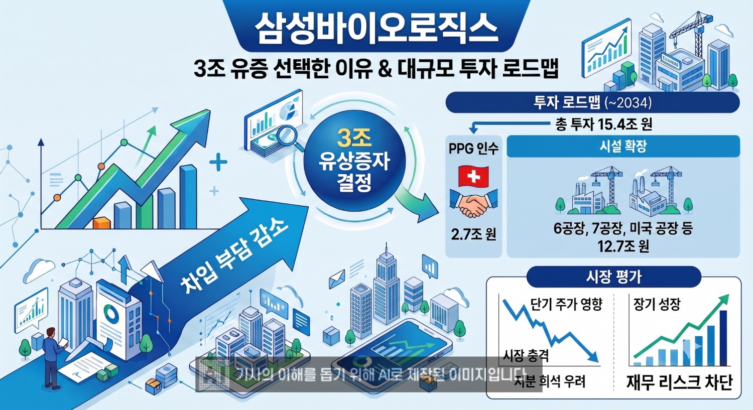 삼성바이오로직스가 3조 원 규모 유상증자를 단행했다. /사진=생성형 AI