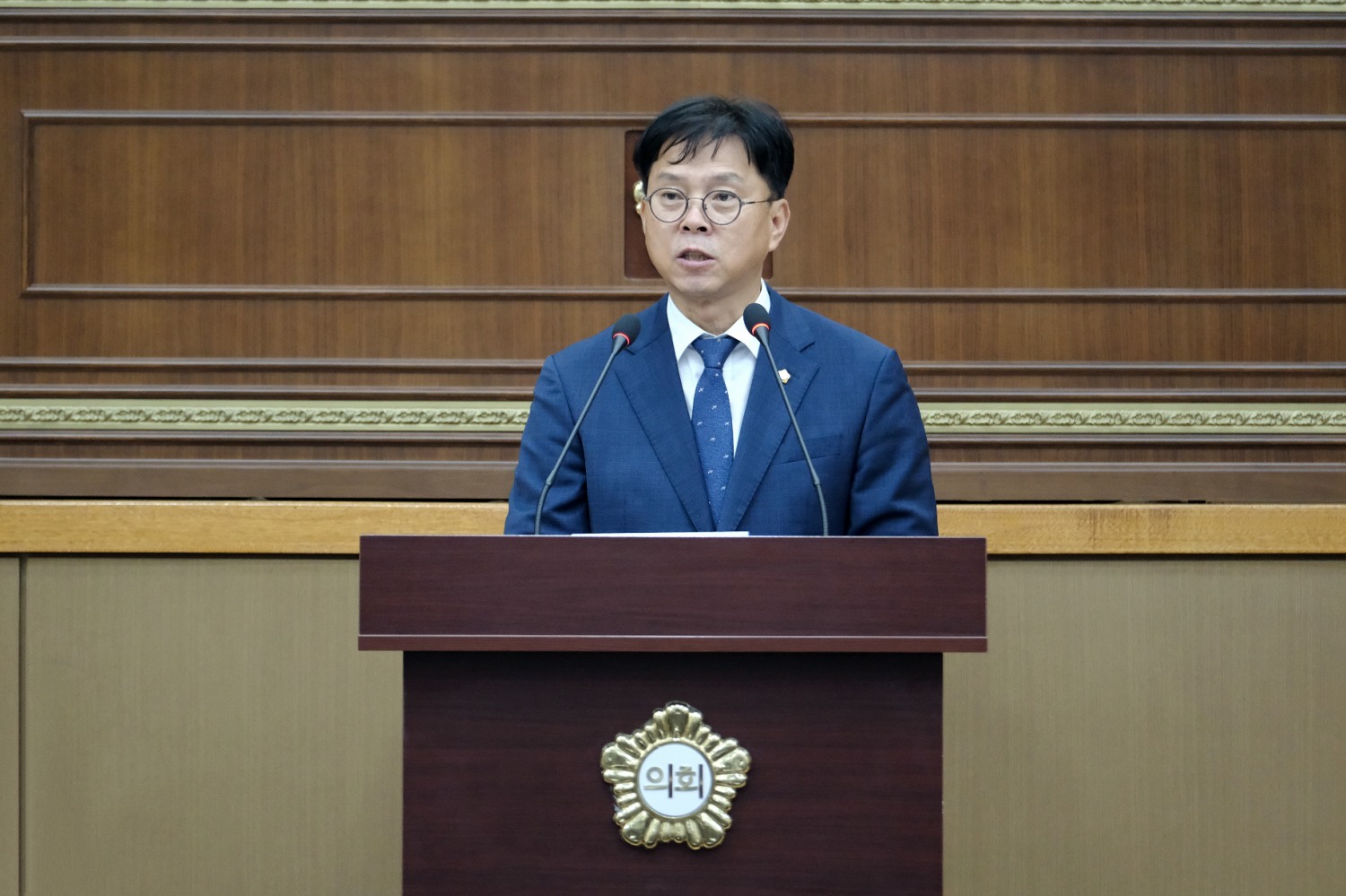 남해석 마포구의회 의원이 5분 자유발언을 하는 모습. /사진제공=마포구의회