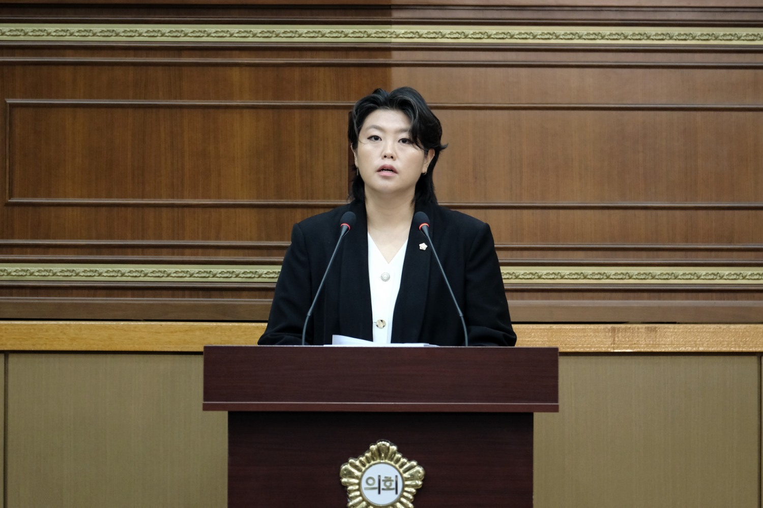 차해영 마포구의회 의원이 5분 자유발언을 통해 현장 노동자 인식을 살펴달라고 강조했다. /사진제공=마포구의회
