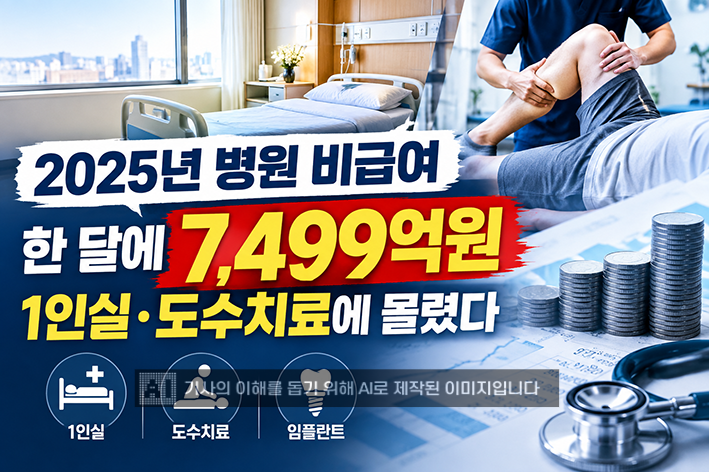 병원 비급여 진료비 한 달 7499억원…1인실·도수치료에 몰렸다