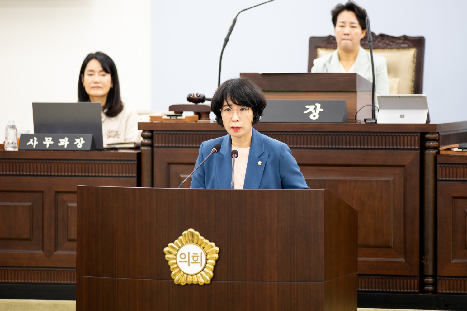 강현미 중구의회 의원이 구정질문을 하는 모습./ 사진제공=중구의회
