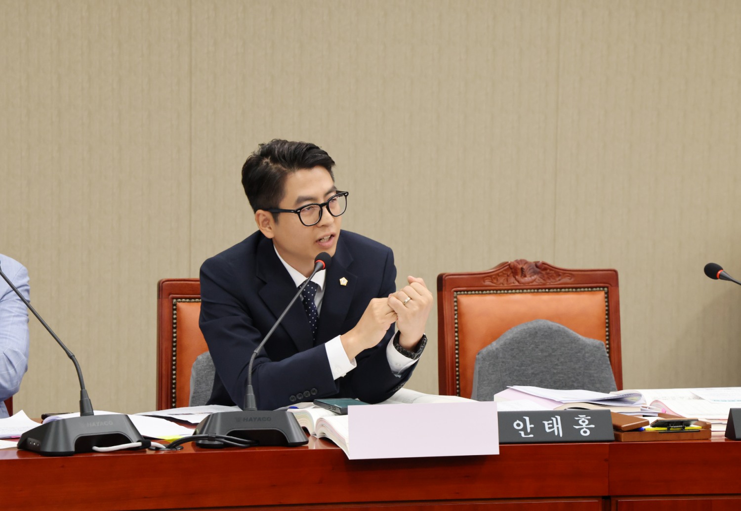 안태홍 용산구의원이 예결위 결산심의에서 발언하는 모습. /사진제공=용산구의회