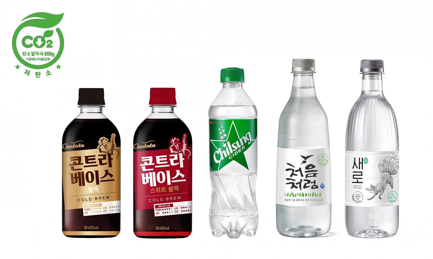 저탄소 제품 사진. /사진=롯데칠성음료