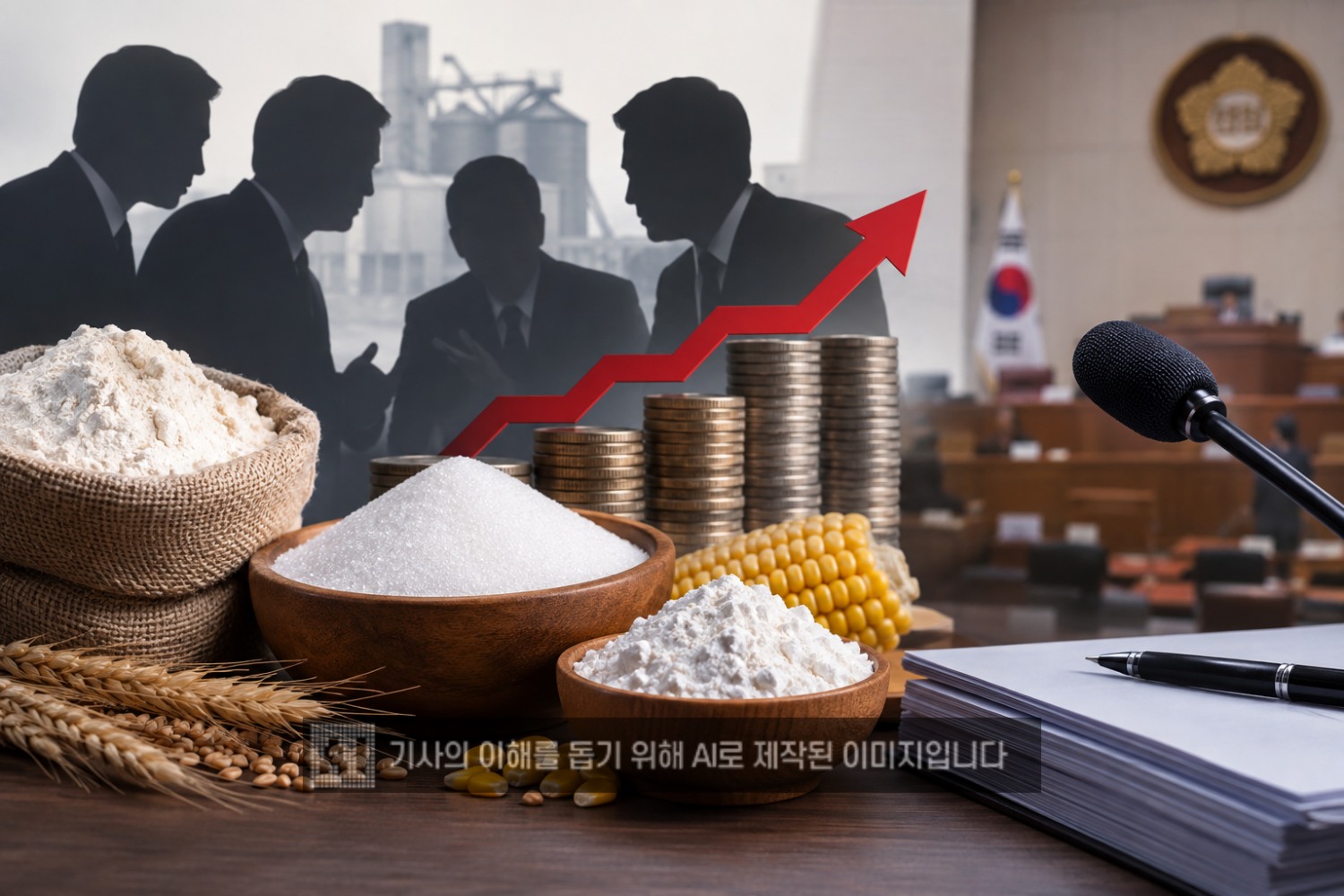 오는 7일 농림축산식품부 국정감사에 식품 워내료 담합 문제가 도마에 오를 예정이다. /사진=생성형 AI