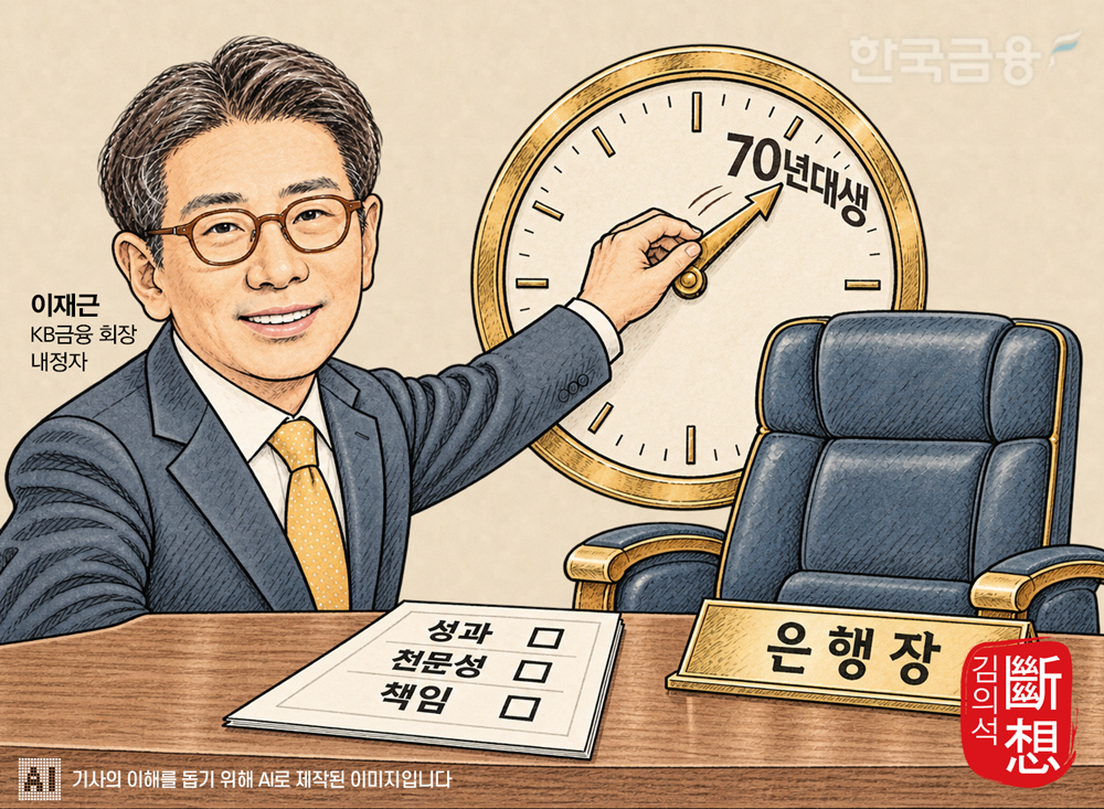 ▲ ‘70년대생 은행장’의 시계를 당긴 이재근 KB금융 회장 내정자. 차기 인선의 핵심 기준은 나이가 아니라 성과·전문성·책임이다.