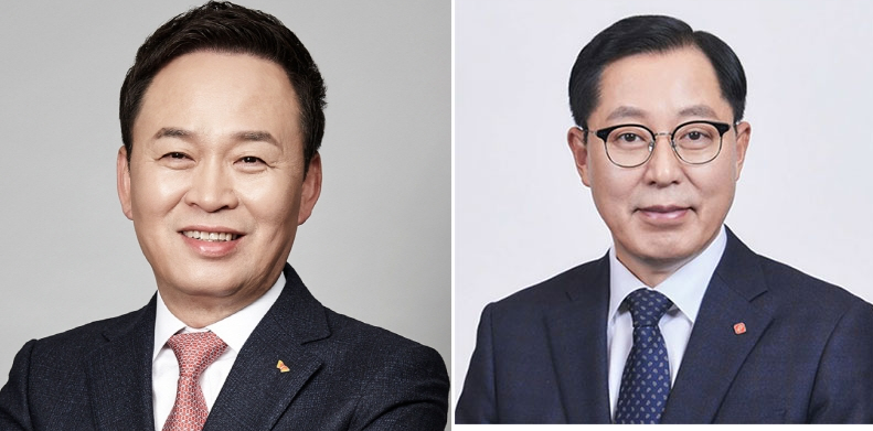 장용호 SK이노베이션 대표이사(왼쪽)와 이영준 롯데케미칼 대표이사