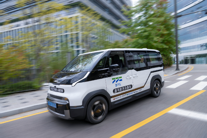 기아가 PV5를 활용해 제2판교 테크노밸리 일대에서 원격 운전 카셰어링 실증을 시작한다. / 사진=기아