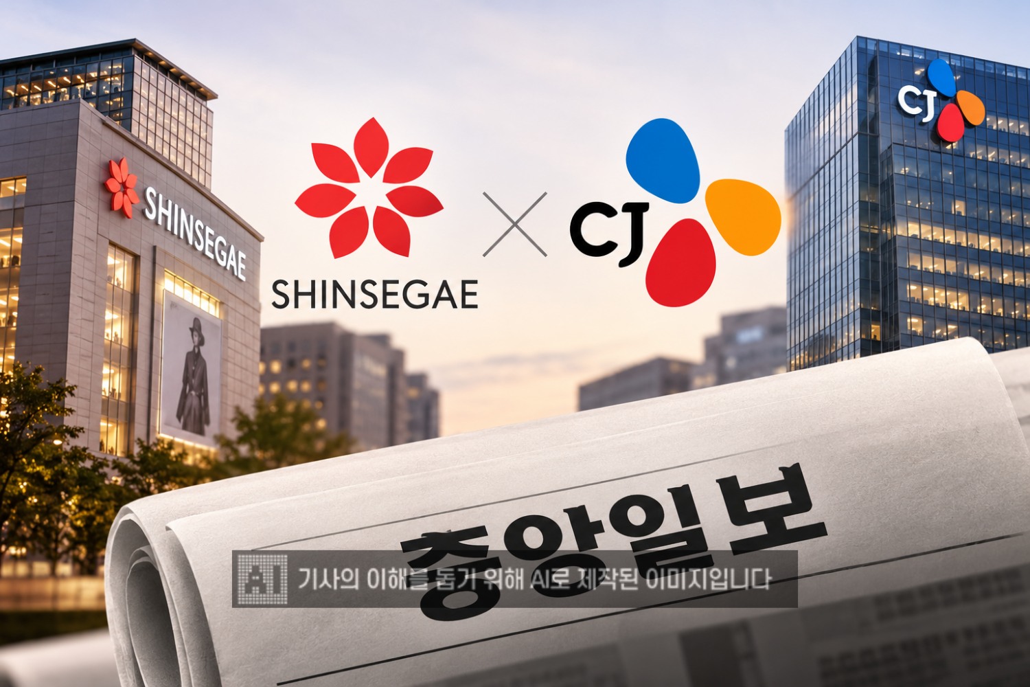 신세계가 중앙일보 인수전에 참여한다. /사진=생성형ai