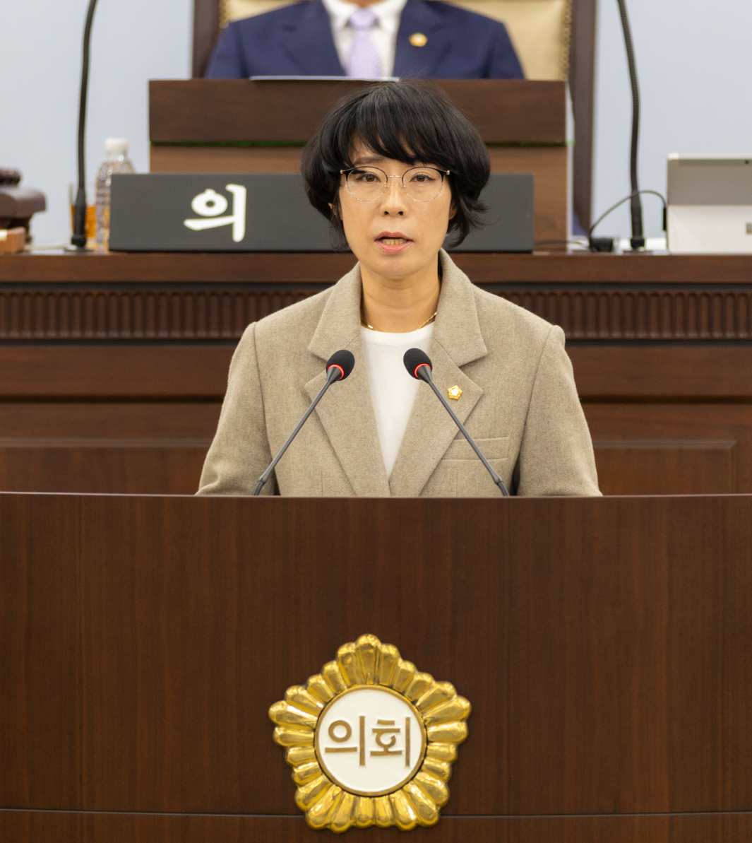 강현미 서울 중구의원 5분 자유발언을 하는 모습. /사진제공=중구의회