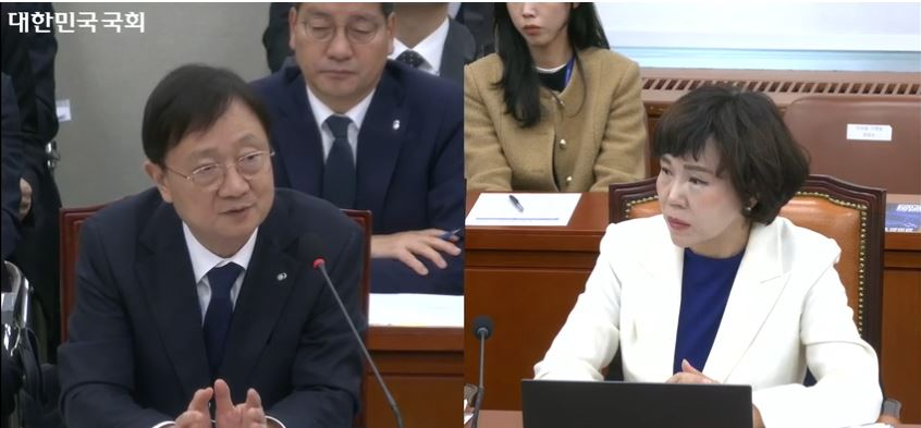 이찬진 금융감독원장이 22일 진행된 국회 정무위원회의 금융 종합감사에서 전현희 민주당 의원의 질문에 답하고 있다. / 사진=국회 의사중계시스템 갈무리