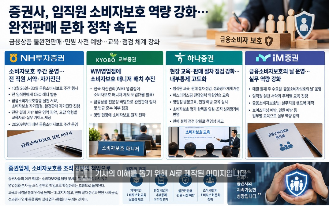 증권사, 임직원 소비자보호 역량 강화…완전판매 문화 정착 속도