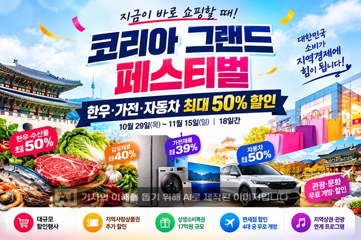 한우·수산물부터 자동차·가전까지…코리아 그랜드 페스티벌 최대 50% 할인