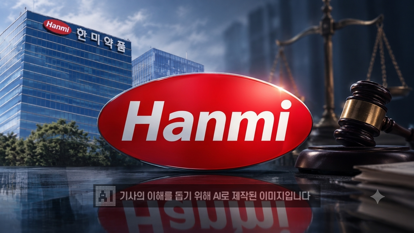 한미약품그룹의 지배구조를 둘러싼 내홍이 자본시장법 위반 논란과 600억 원대 위약벌 소송 등 전방위 사법 리스크로 확산되고 있다. /이미지=생성형 AI