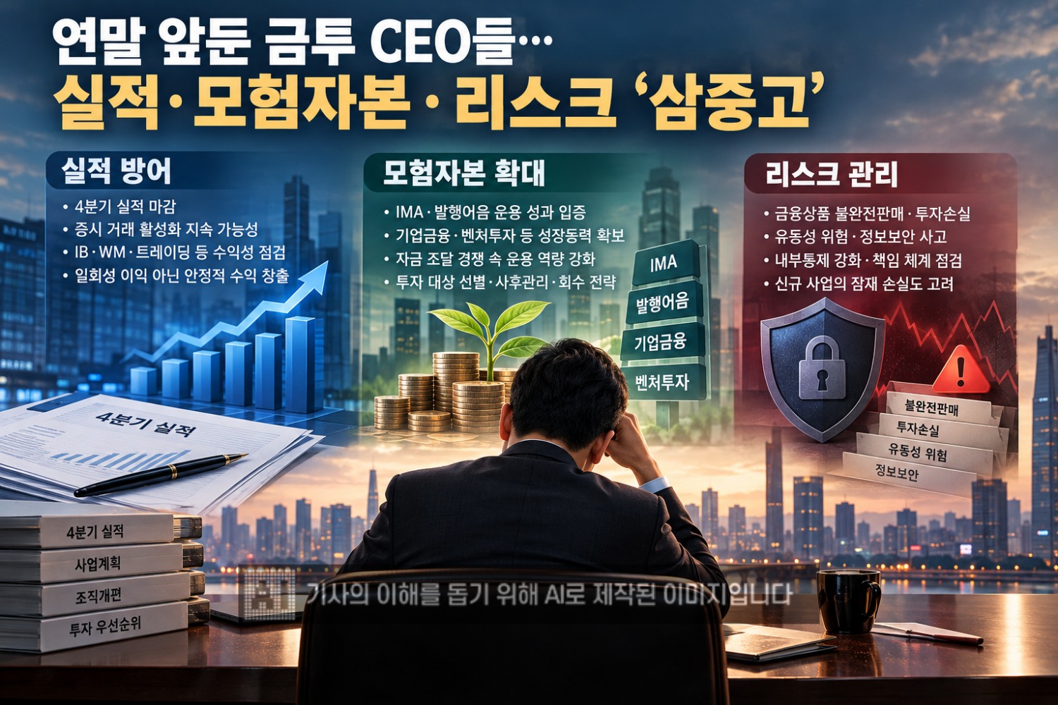 연말 앞둔 금투 CEO들…실적·모험자본·리스크 ‘삼중고’