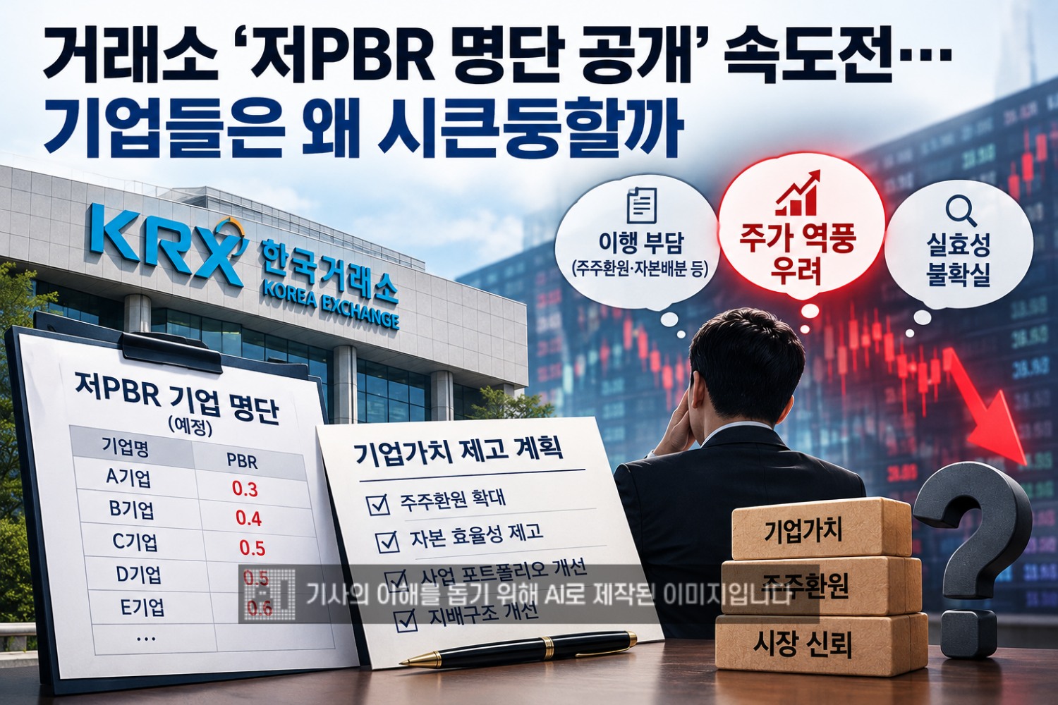 거래소 '저PBR 명단 공개' 속도전…기업들은 왜 시큰둥할까