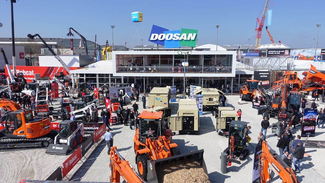 두산인프라코어 2016 바우마 현장사진./제공=두산인프라코어