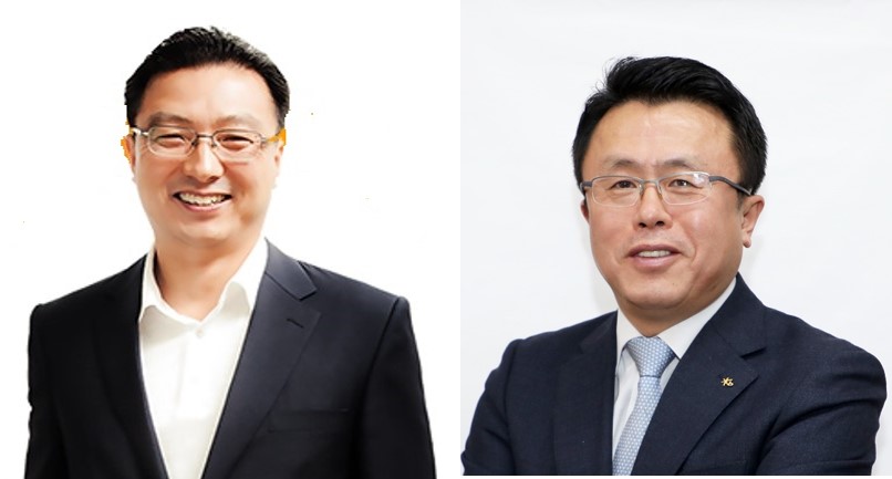 이재흥 KB캐피탈 디지털사업본부장(왼쪽)과 김능환 KB국민카드 금융사업본부장./사진=KB국민카드 홈페이지 캡쳐, KB캐피탈 제공