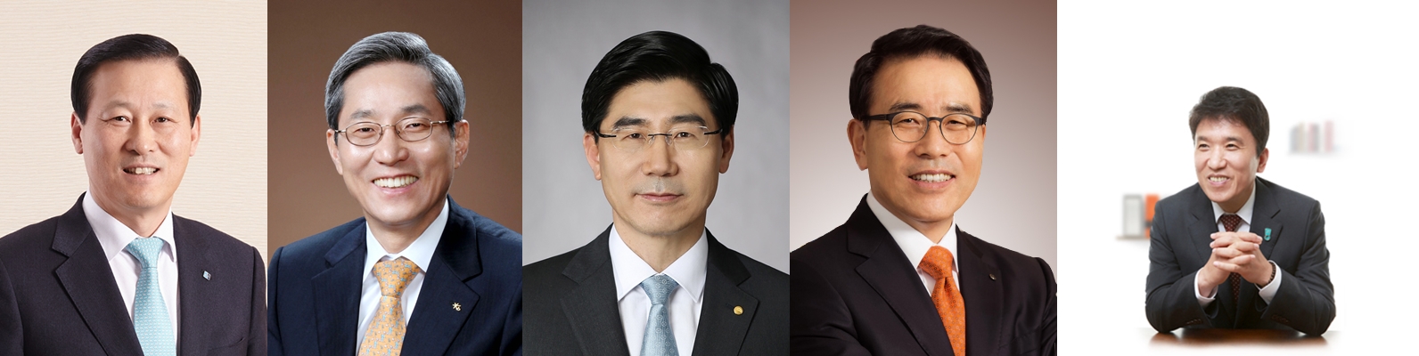 △김도진 기업은행장, 윤종규 KB은행장, 이광구 우리은행장, 조용병 신한은행장, 함영주 KEB하나은행장(이상 가나다 순)