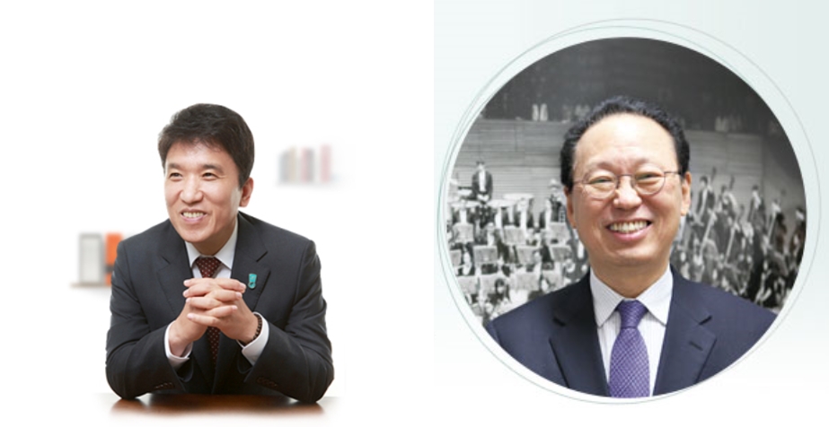 △(왼쪽부터)함영주 KEB하나은행장, 최흥식 서울시향 대표