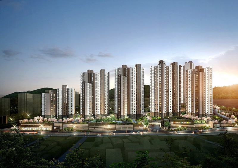 △대신 2차 푸르지오 야경 투시도 /사진제공=대우건설