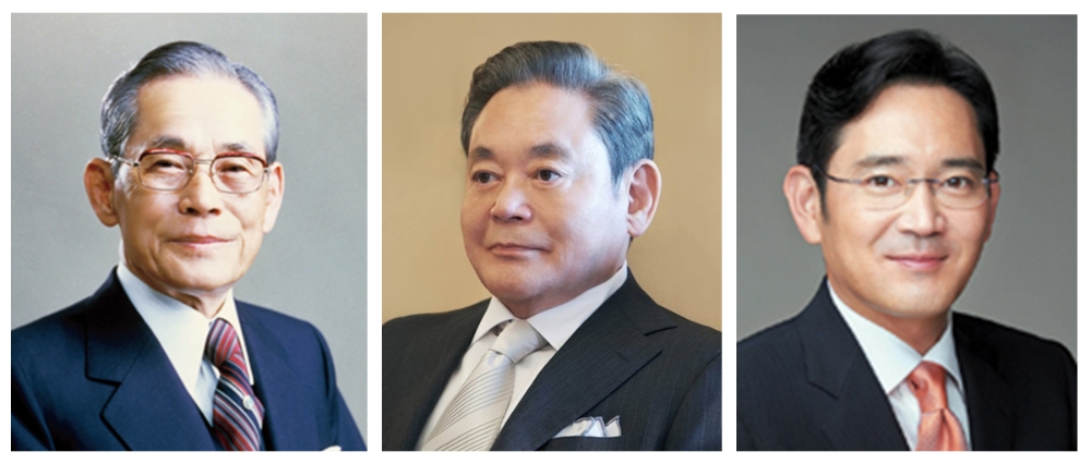 △故 이병철 삼성그룹 회장, 이건희 삼성전자 회장, 이재용 삼성전자 부회장