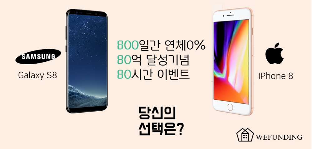 P2P금융 위펀딩, 누적투자액 80억 달성 기념 갤럭시S8 증정 이벤트