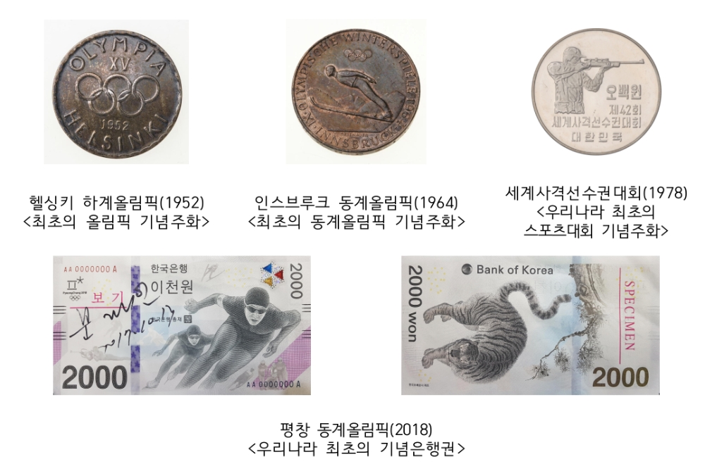 △'화폐가 담은 동계올림픽' 展 주요 전시작품/ 자료=한국은행 제공