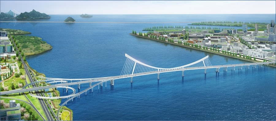 새만금 남북도로 3공구 교량 조감도