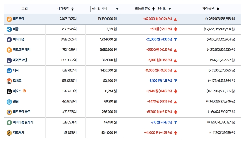 한국 정책 확정 아냐...리플 등 전세계 가상화폐 시세 반등